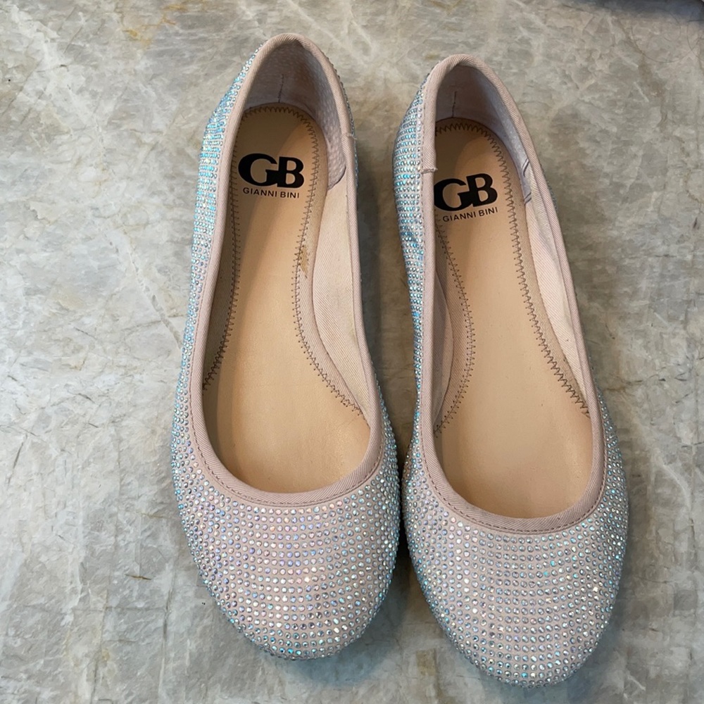 gianni bini pink flats with gems
